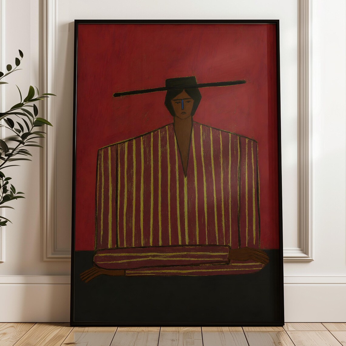 Minimalist Woman Portrait Art Print, Boho Figurative