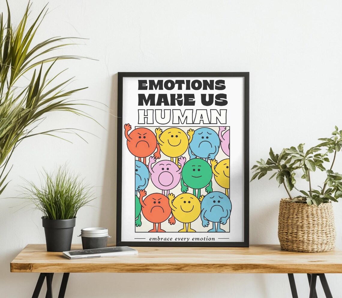 Emotions Make Us Humans, Retro Character Poster - Image 4
