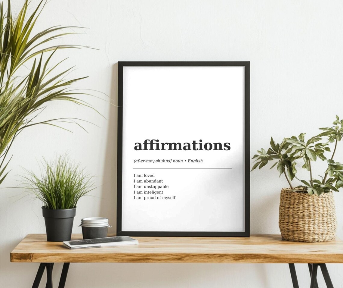 Affirmations Definition, Minimalist Poster