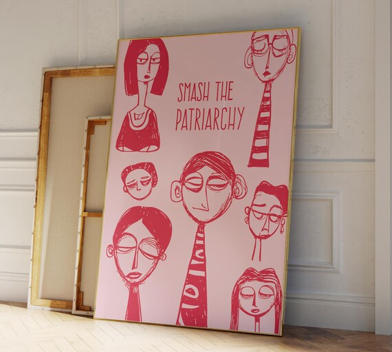 Smash The Patriarchy Poster Feminist Wall Art Print Girl Power Decor Flinta Gift Fall Of For Her Lgtbq