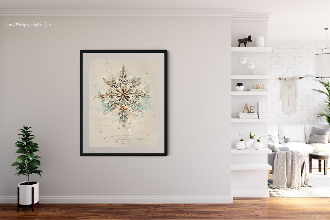 Snowflake Print, Christmas Winter Wall Decor - Image 3