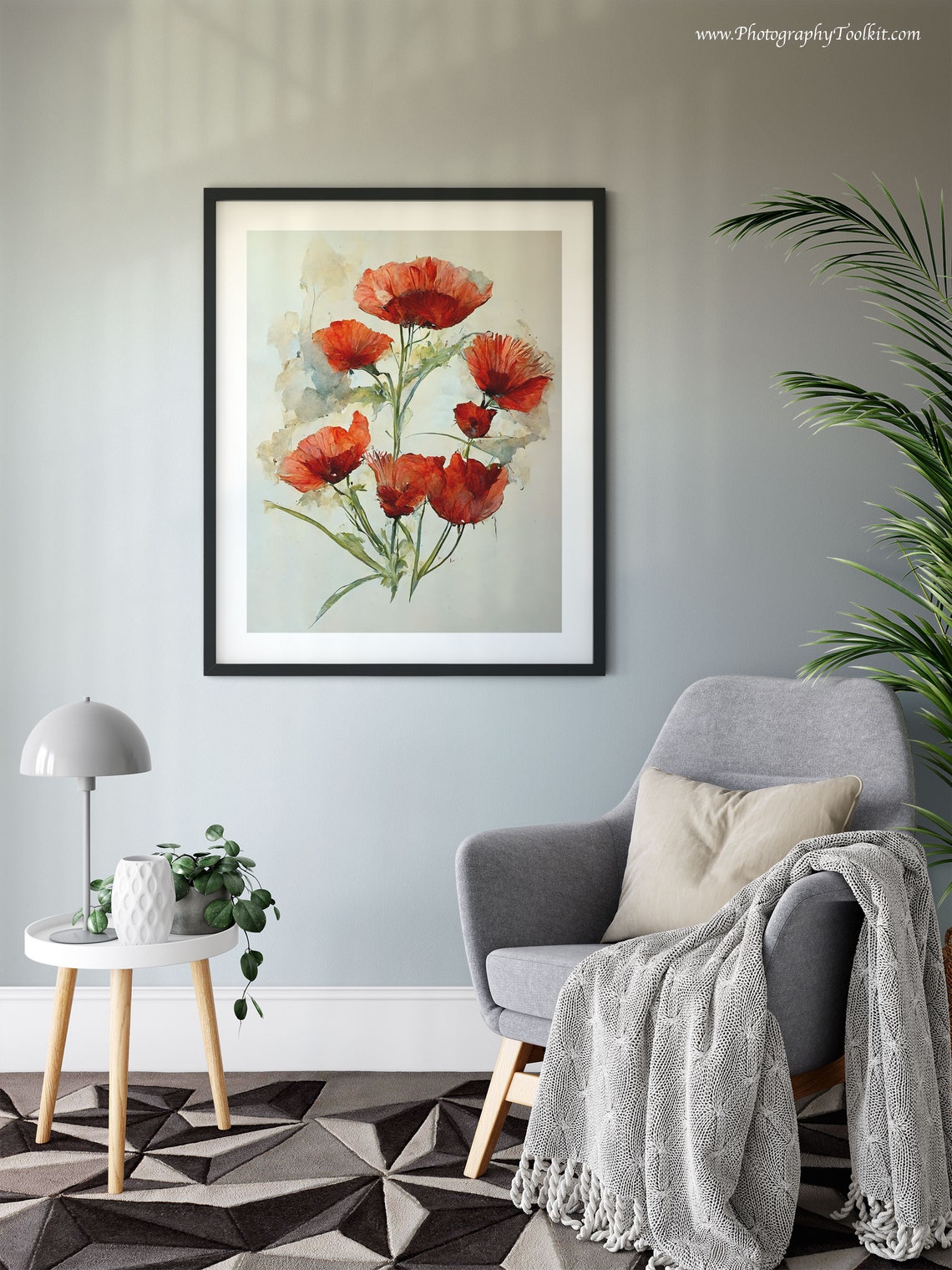 Red Poppies Print Poppy Flowers Art Poppies Watercolor Abstract Poppy Poppy Wall Art Farmhouse Wall Decor Poppy Painting Red Flowers - Image 6