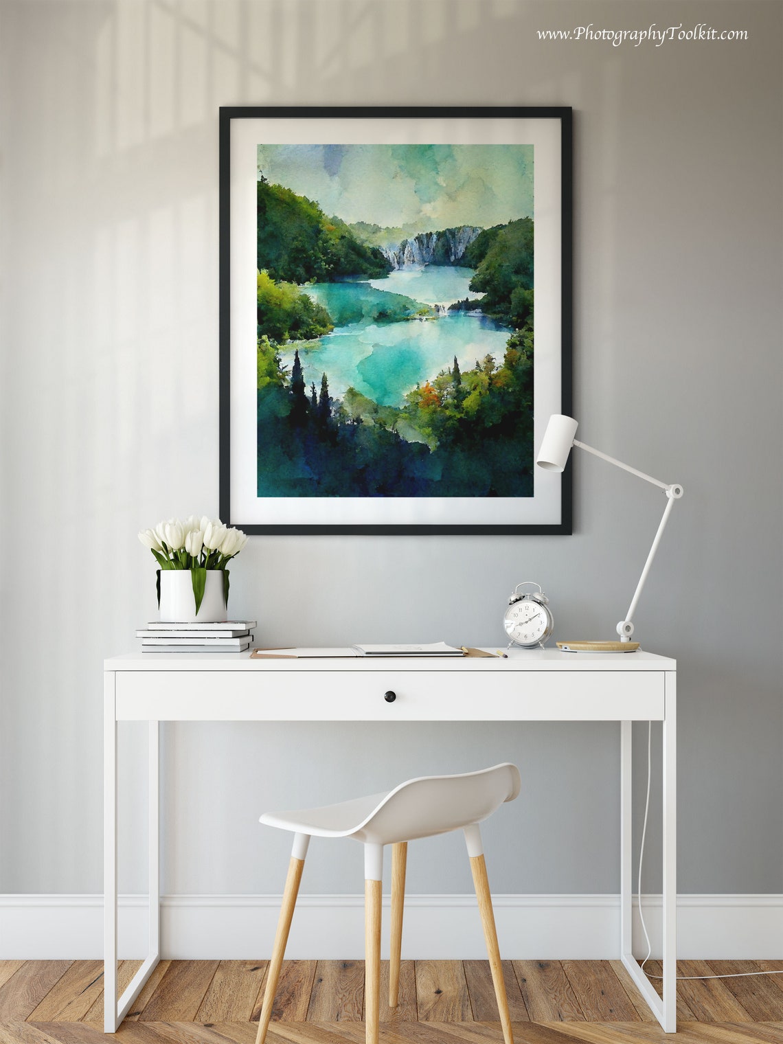 Plitvice Lakes Waterfall Emerald Water Lush Forest Scenic Poster - Image 2