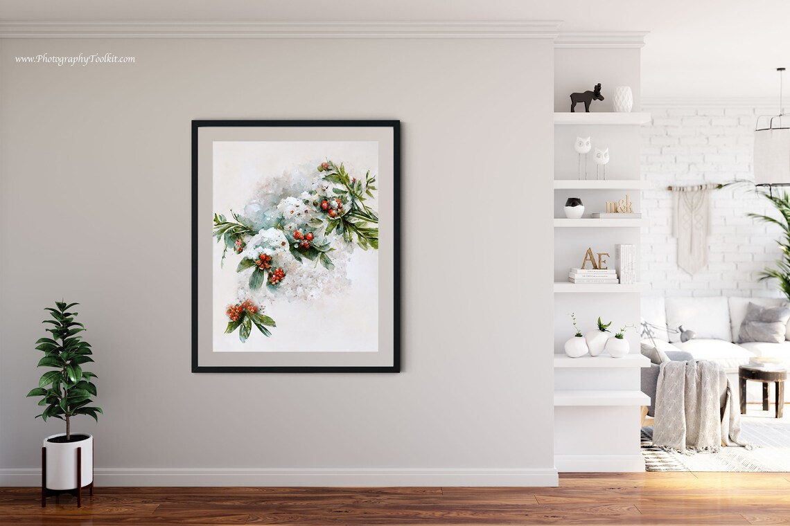 Winter Berry Print, Christmas Holiday Wall Art - Image 4