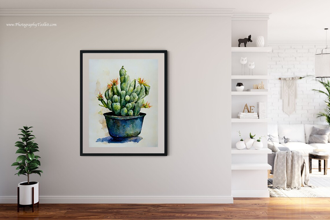 Potted Cactus Art Print, Boho Desert Wall Art - Image 4