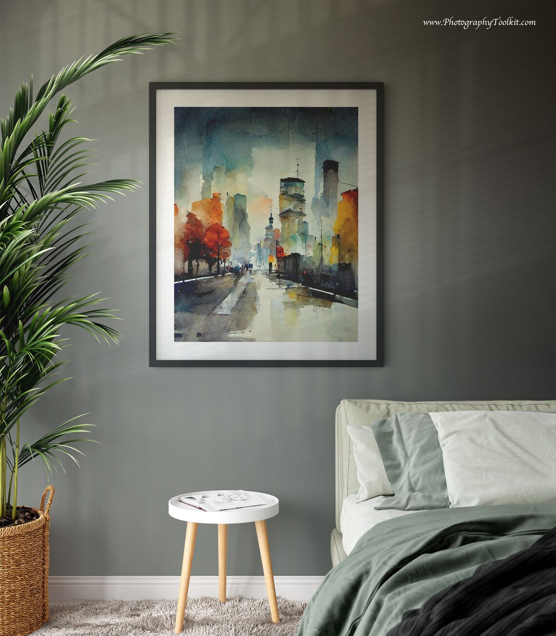 City Street at Night Cityscape Art Print - Image 3
