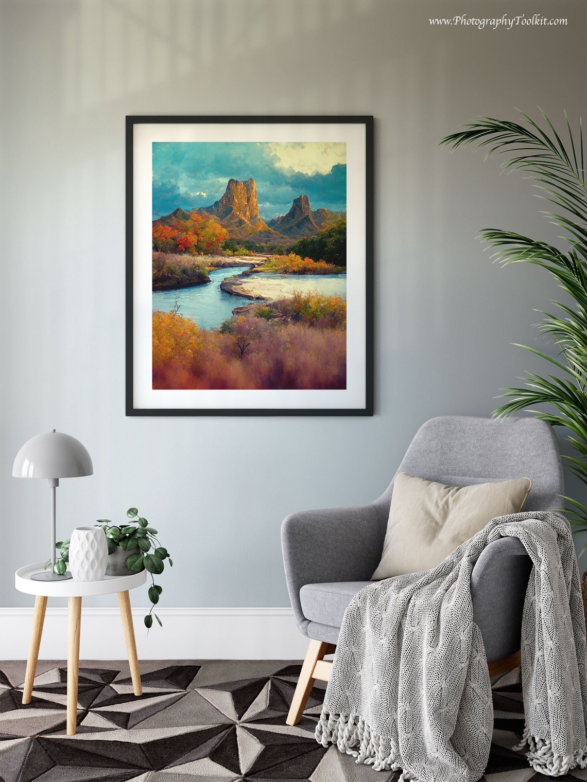 Big Bend Canyon Peaks Wall Art Desert River Autumn Colors Dramatic Sky - Image 6