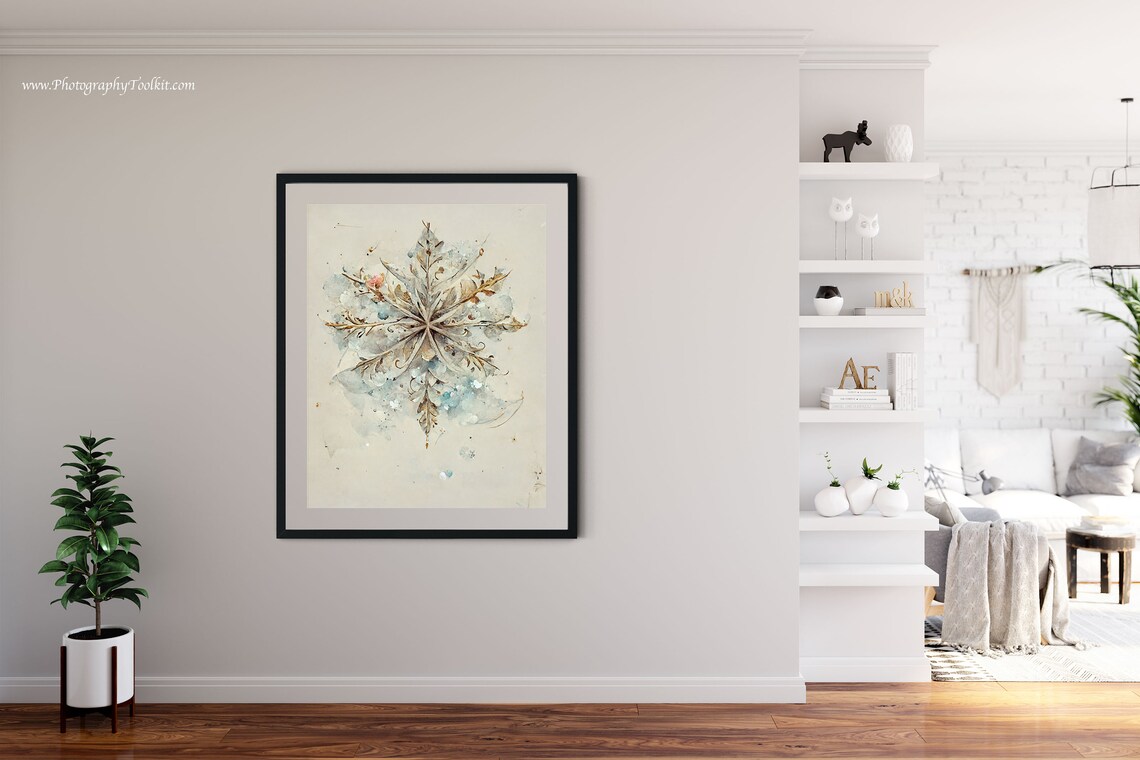 Snowflake Print, Winter Christmas Wall Decor - Image 4