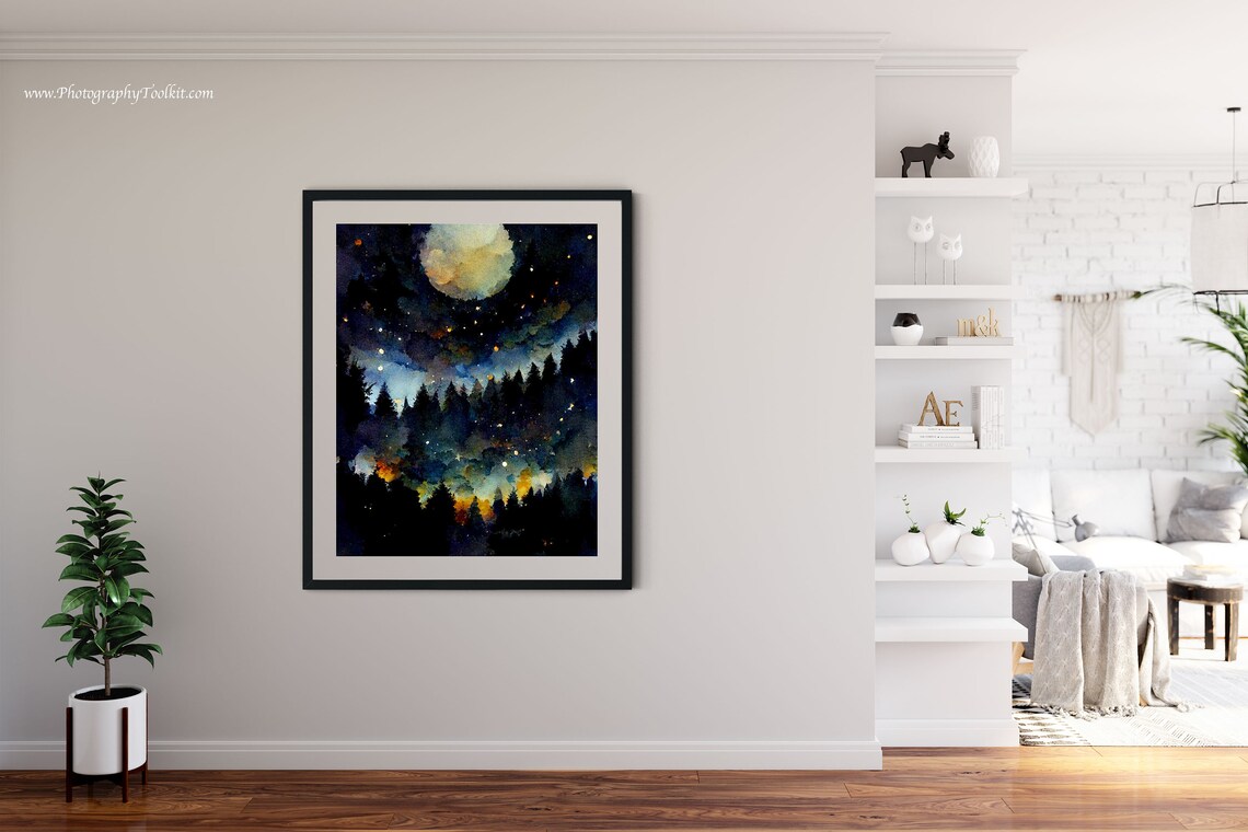 Night Sky Print Starry Night Star Patterns Star Poster Full Moon Magic Star Chart Poster Moon And Star Decoration Moon Art - Image 4