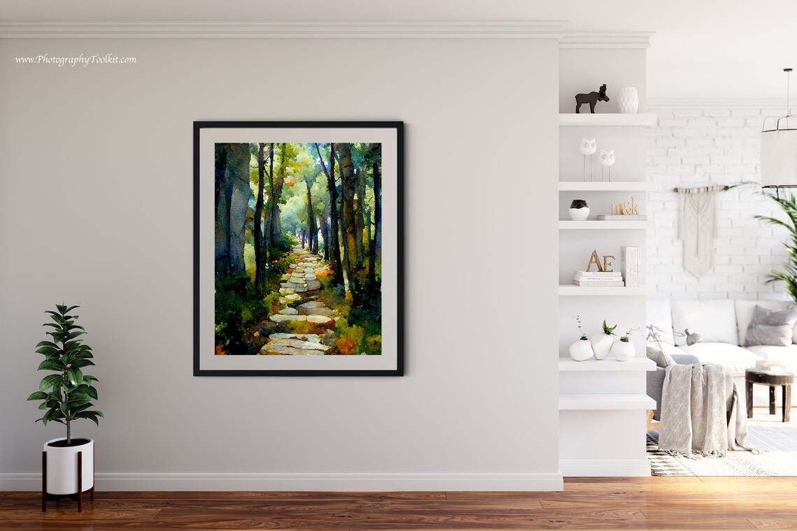 Forest Path Watercolor Art Print, Sycamore Path - Image 4