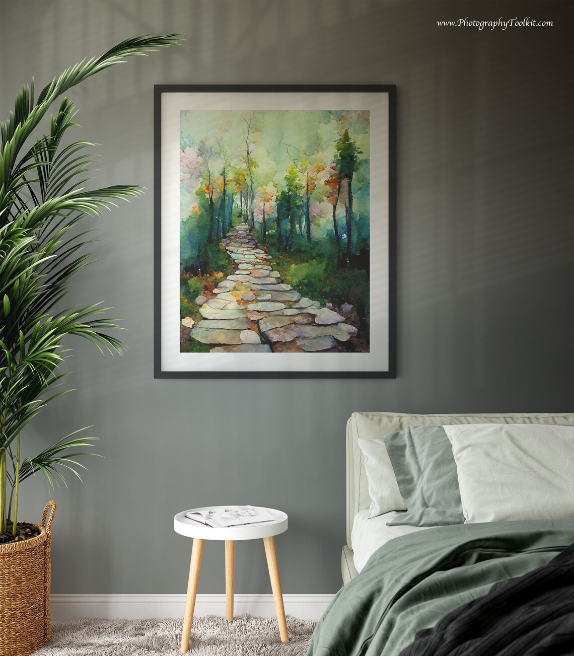 Forest Path Watercolor Art Print, Wilderness Scene - Image 3