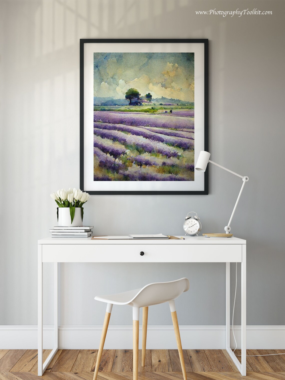 Lavender Field Art Print, Spring Meadow Landscape - Image 2