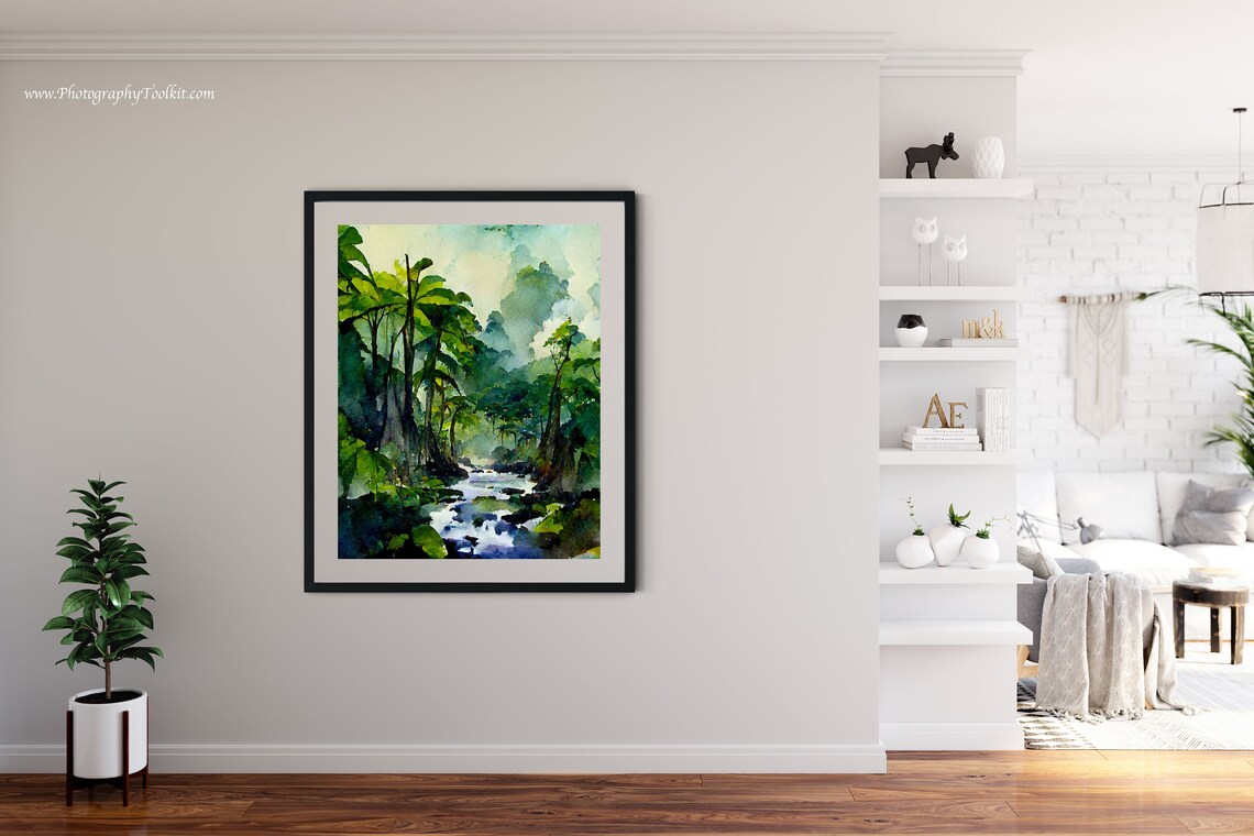 Rainforest Trees Landscape Art Print, Wilderness Decor - Image 4