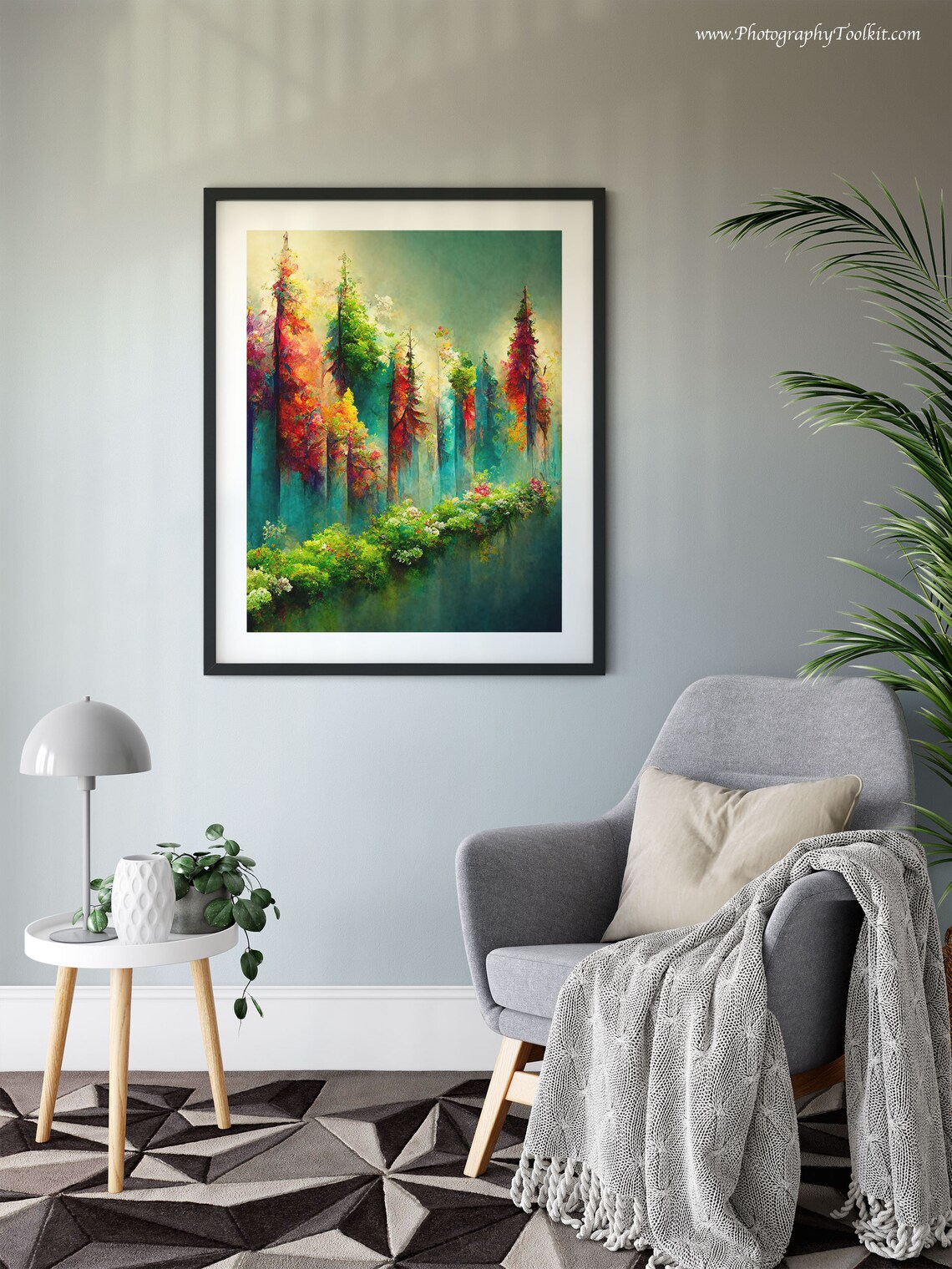 Vibrant Spring Landscape Forest Art Print - Image 6