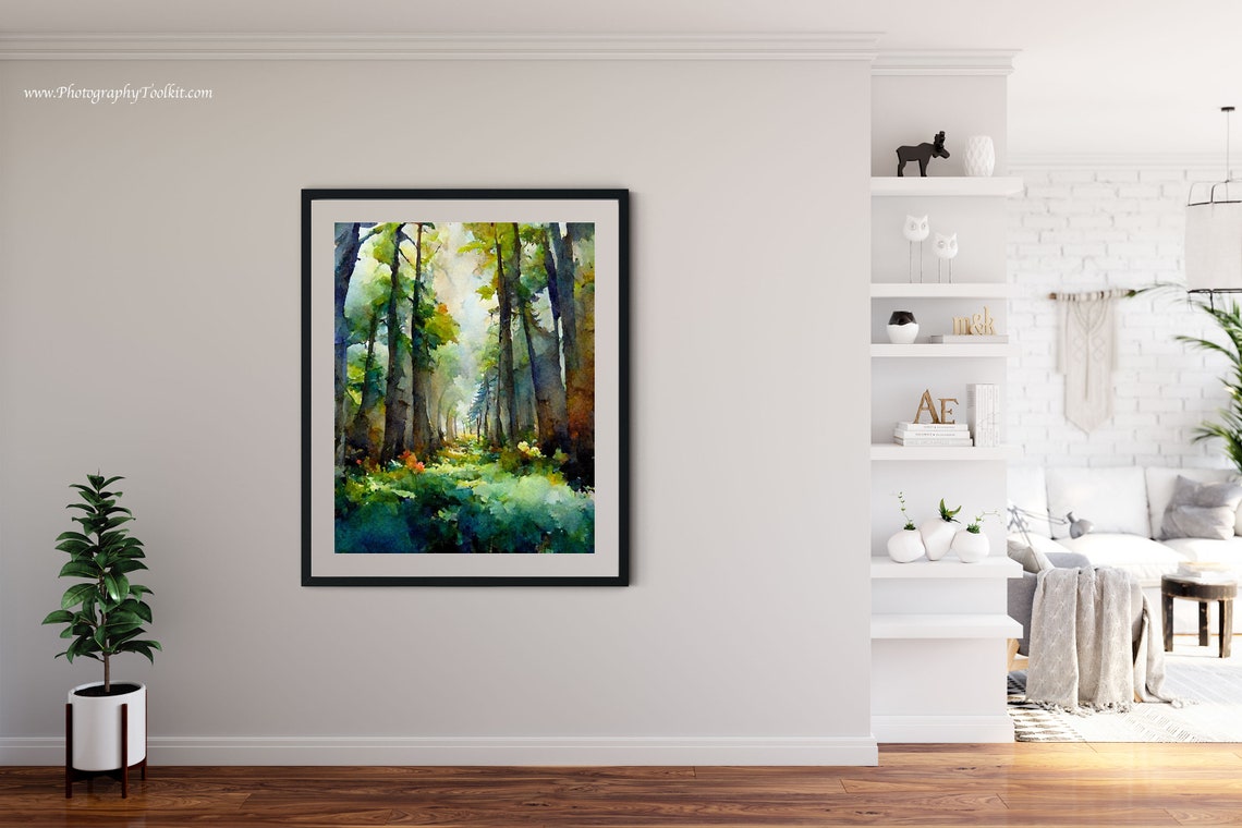 Forest Print Landscape Art Print Forest Art Print Forest Oil Painting Colorful Nature Art Woodland Art Nature Art Colorful Trees - Image 4