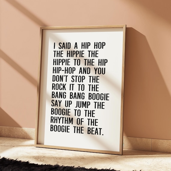 Hip Hop Lyrics 90s Music Poster Print