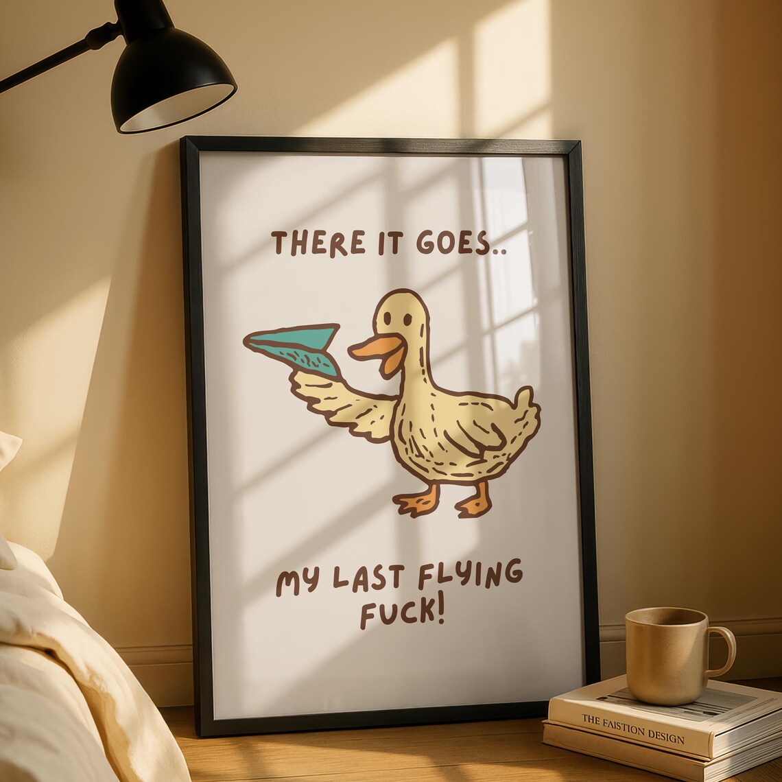 Last Flying Fuck Goose Art Print, Sweary Bird
