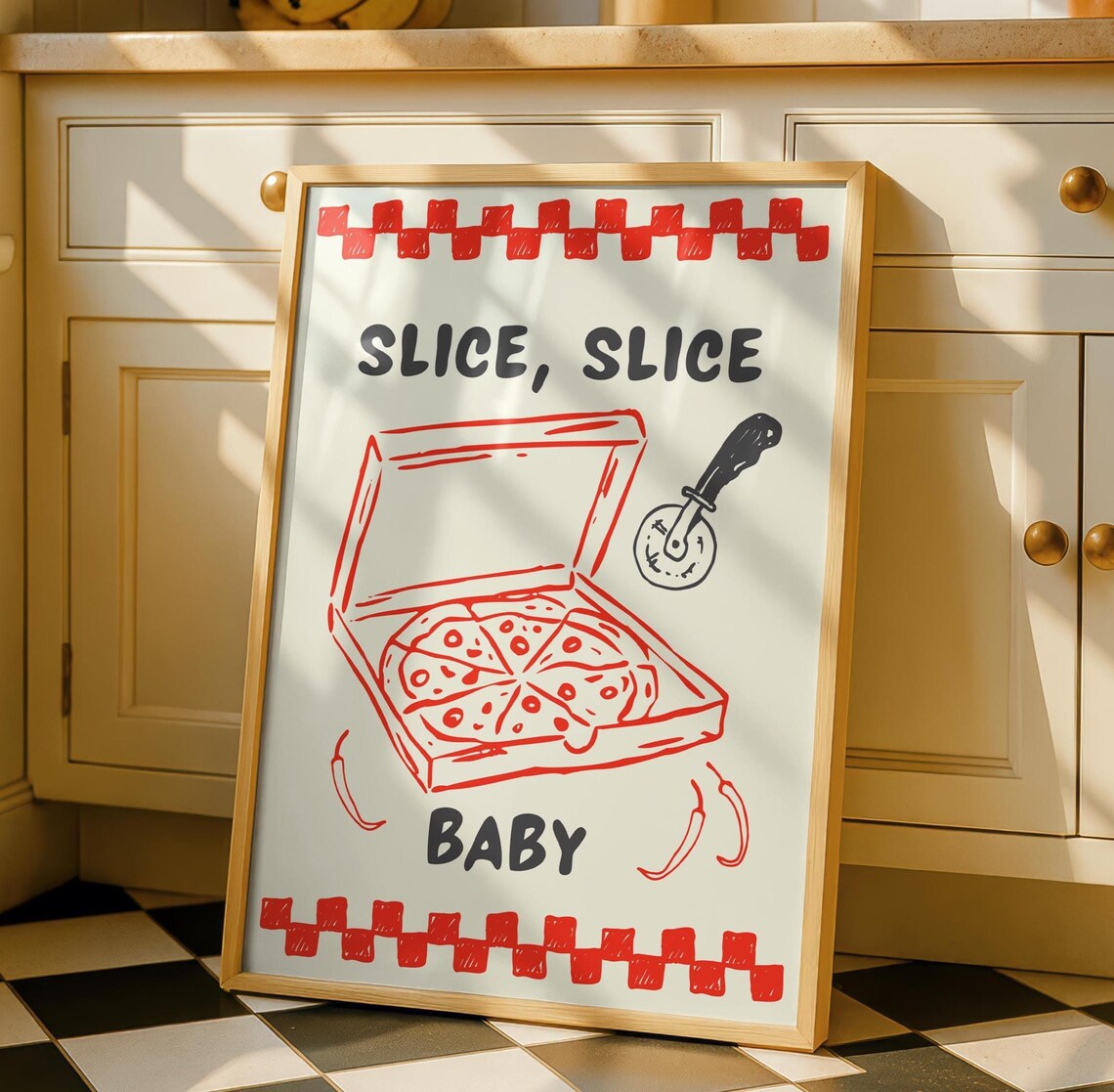 Pizza Art Fun Kitchen Decor Poster Print