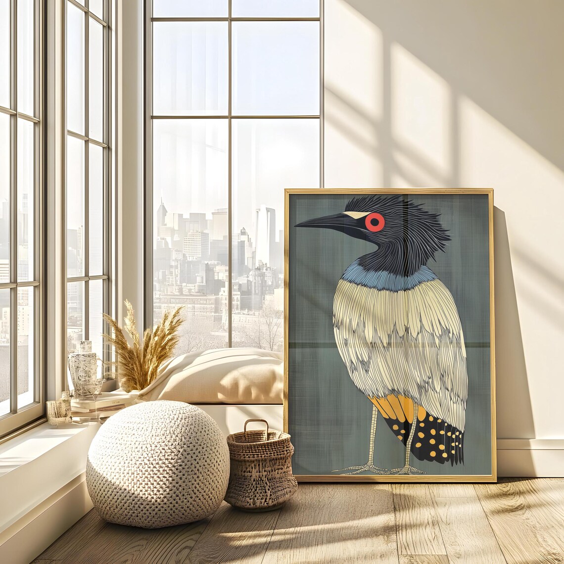 Retro Vintage Heron Art Deco Poster Print - Image 2