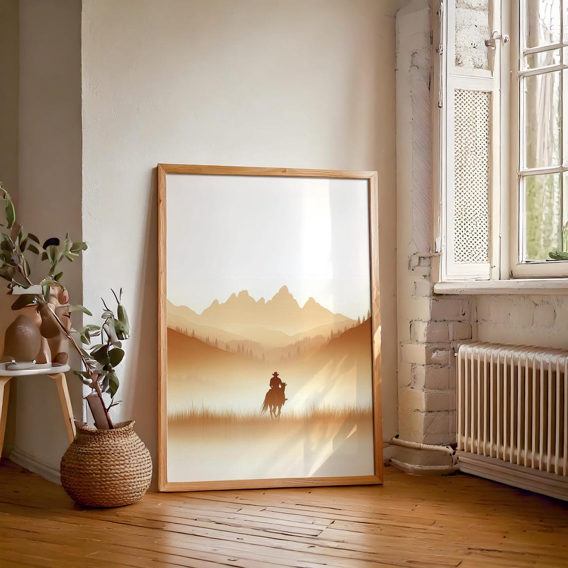 Western Cowboy Minimalist Print Wall Hanging Masculine Wall Art Art Southwestern Artwork - Image 6