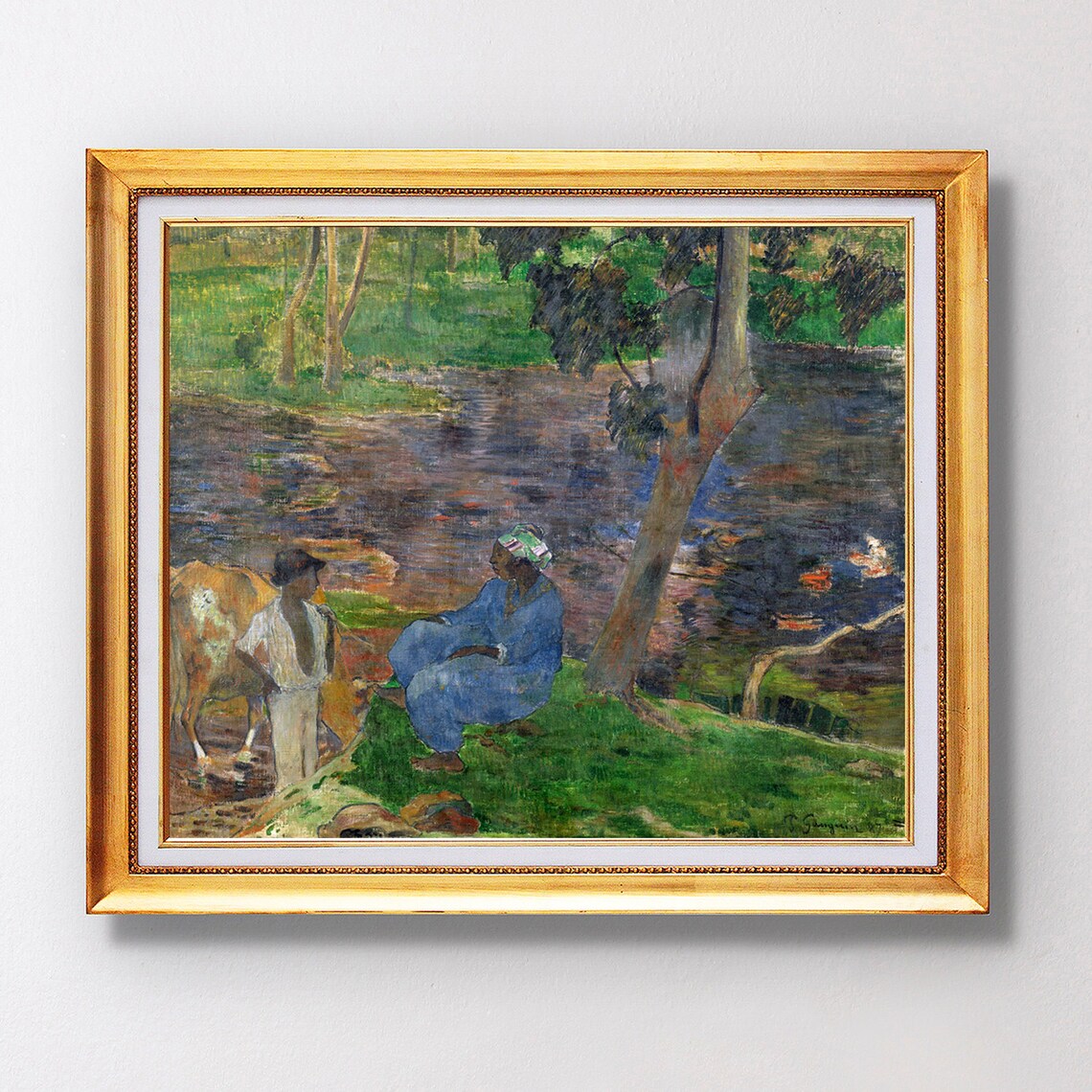 Paul Gauguin On the Shore of the Lake Martinique Tropical Scene Poster