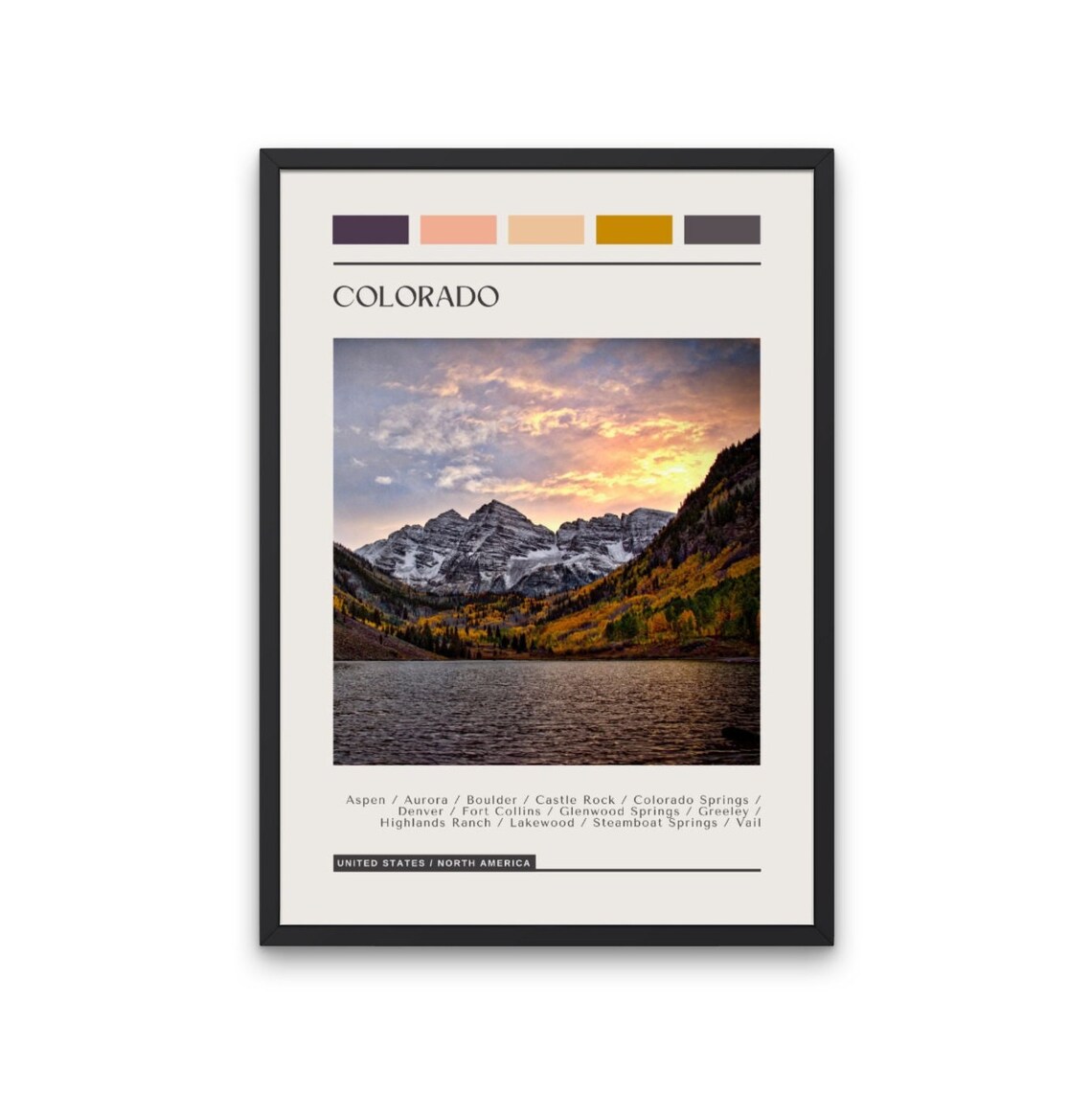 Colorado Color Block Travel Poster, State Art Print