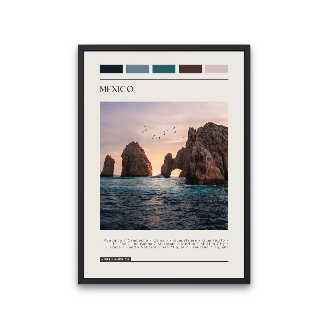 Mexico Travel Poster Color Block