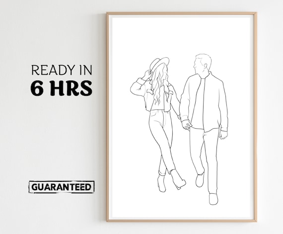 Unique Art Gifts For Sale Family Gift Art Shop Illustration Drawing Gifts For Couples Line Art Decor Modern Gift Ideas Drawing Photo