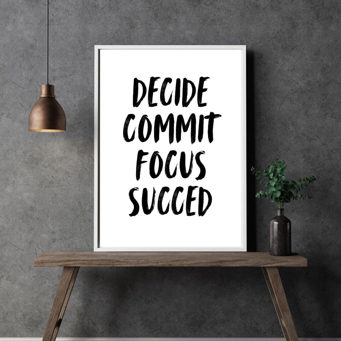 Decide Commit Focus Succed Quote, Motivational Poster - Image 5