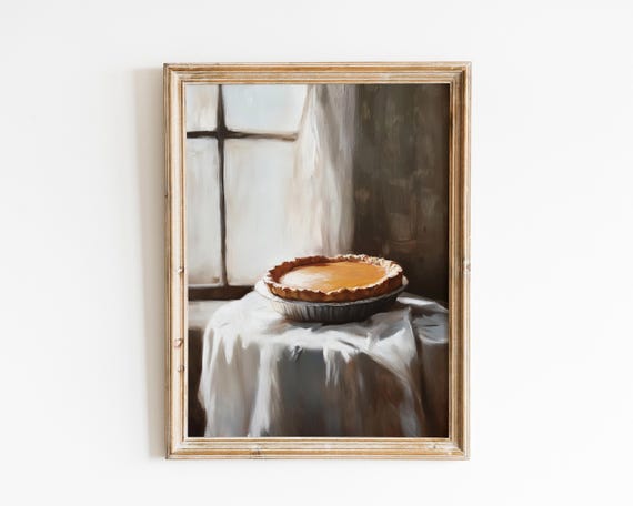 Thanksgiving Pumpkin Pie Halloween Artfall Kitchen Wall Art Fall Prints Of Pumkin Pierustic Print