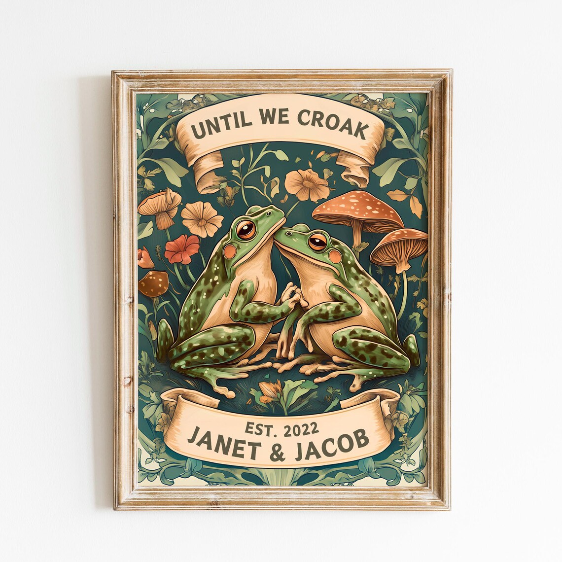 Until We Croak Cute Frog Couple Gift, Funny Art Print
