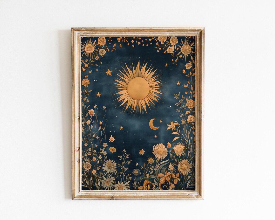 Sun and Moon Whimsigoth Tarot Card Art Print