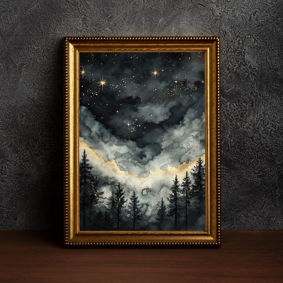 Vintage Celestial Moon Sky Art Print