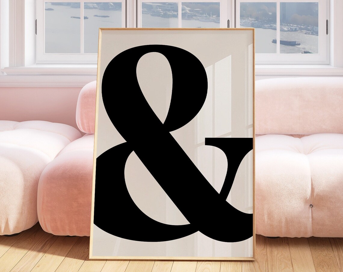 Ampersand Typography Giant Black Symbol Cream Minimalist Poster