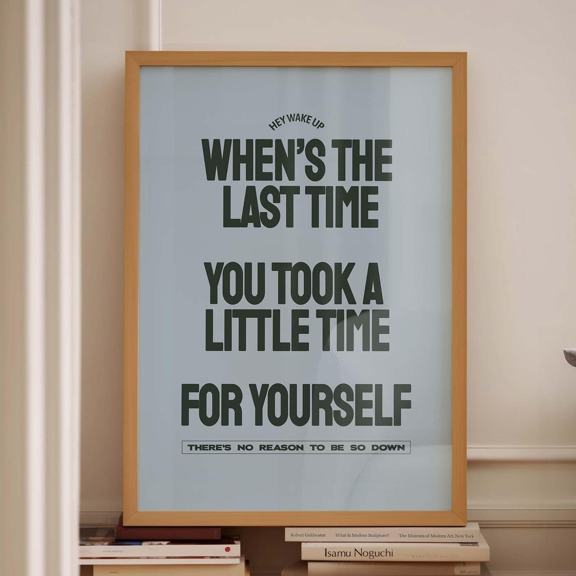 Take Time for Yourself Self Care Quote Poster Blue Typography