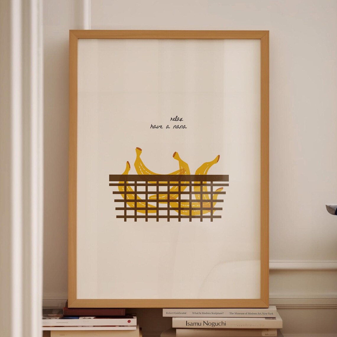 Relax Have A Nana Banana Basket Kitchen Fruit Illustration Print