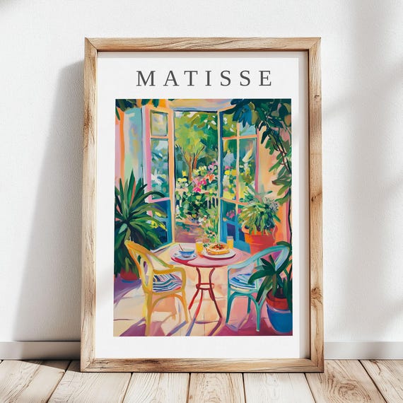 Henri Matisse Joyful Print Abstract Garden View View Art Colorful Minimalist Artwork Fauvism Style Wall Art Colorfield Style Art