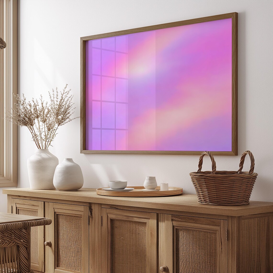 Pastel Aura Gradient Ethereal Cosmic Light Art Print