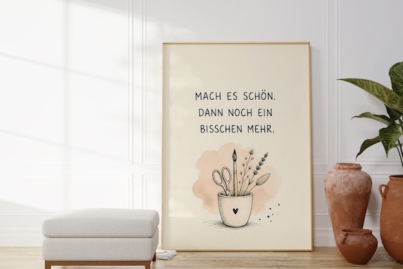 Mach Es Schon German Quote Make It Beautiful Creative Studio Art Poster