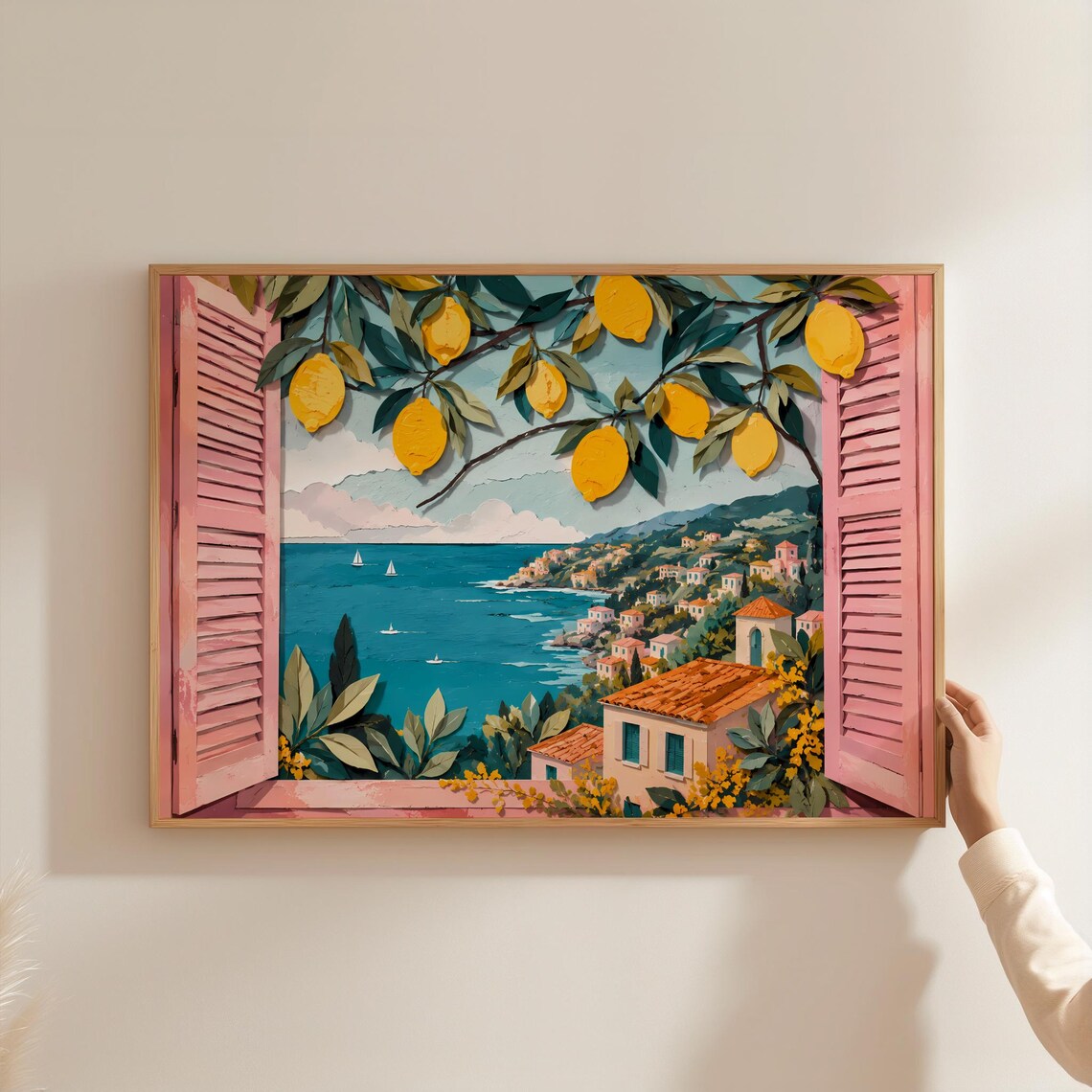 Mediterranean Window Lemon Poster, Amalfi Coast