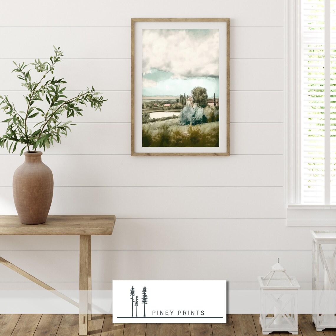 French Countryside Impressionist Lake Village Vintage Landscape Poster - Image 4