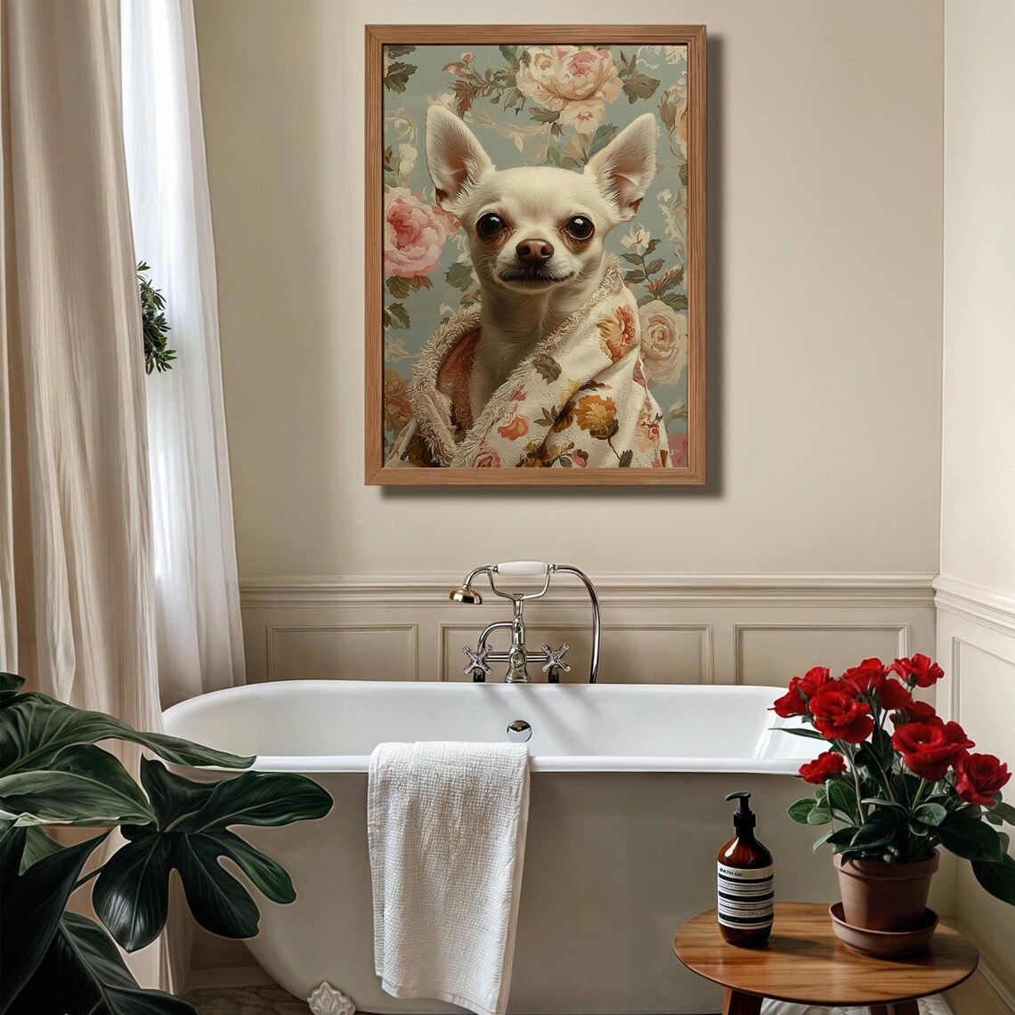 Chihuahua in Bathrobe Bathroom Dog Lover Art Print - Image 5