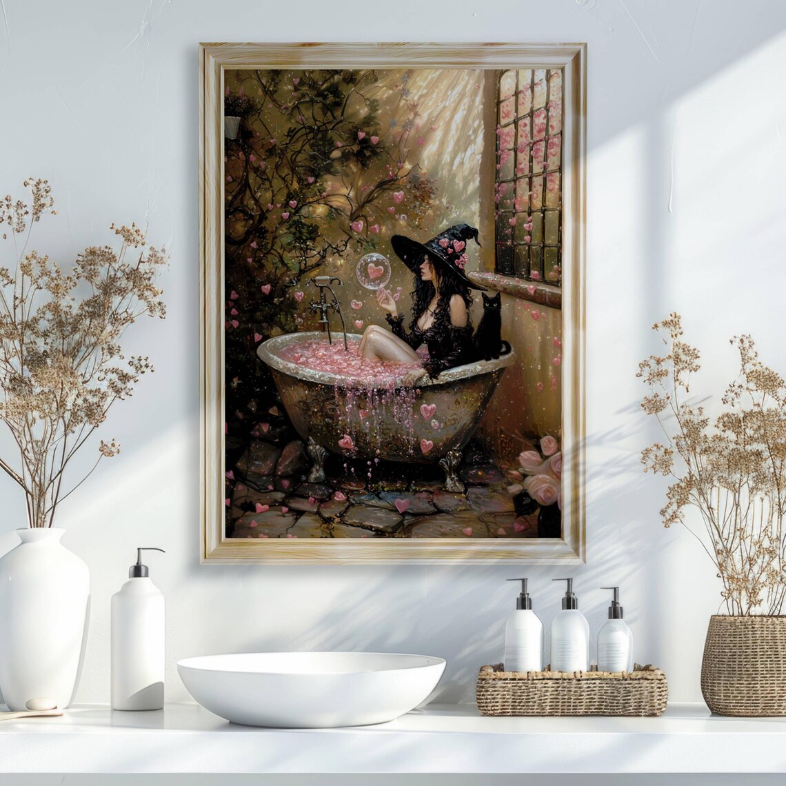 Love Witch Valentine Cat Lover Poster, Whimsigoth - Image 7