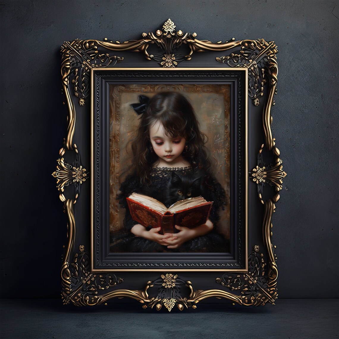 Girl Reading to Her Cat, Cat Wall Art Print - Image 6