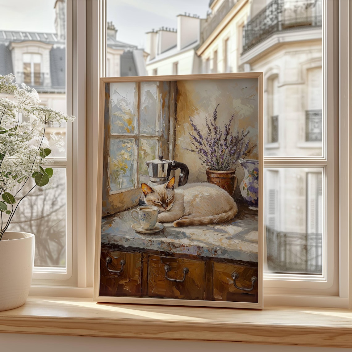 Siamese Cat Coffee Bar, Lynx Point Cat Art Print - Image 6