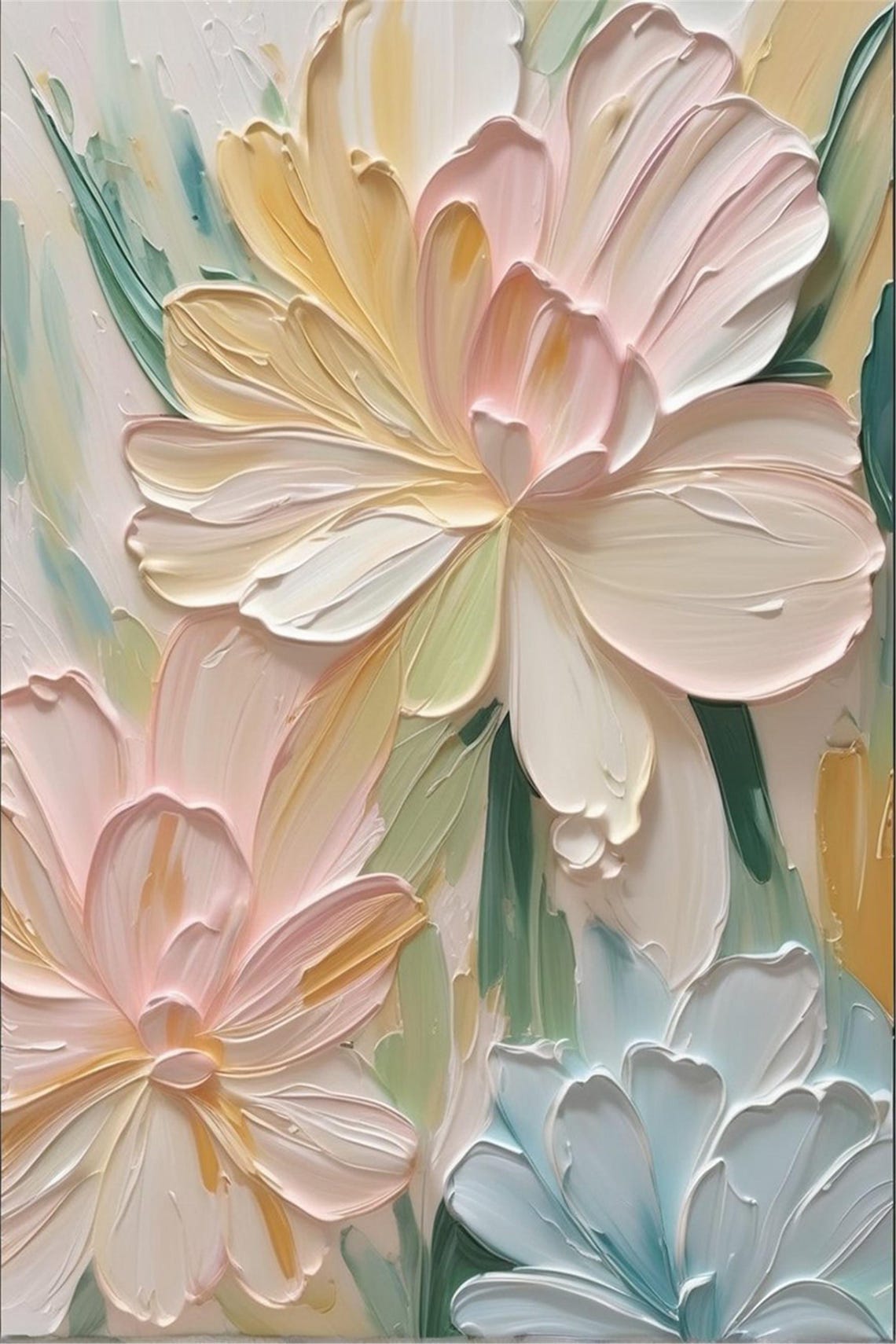 Christmas Decoration 3dtextured Acrylic Painting On Abstract Painting Pink Flower Wall Art Living Room Painting Framed Wall Art Gifts - Image 5