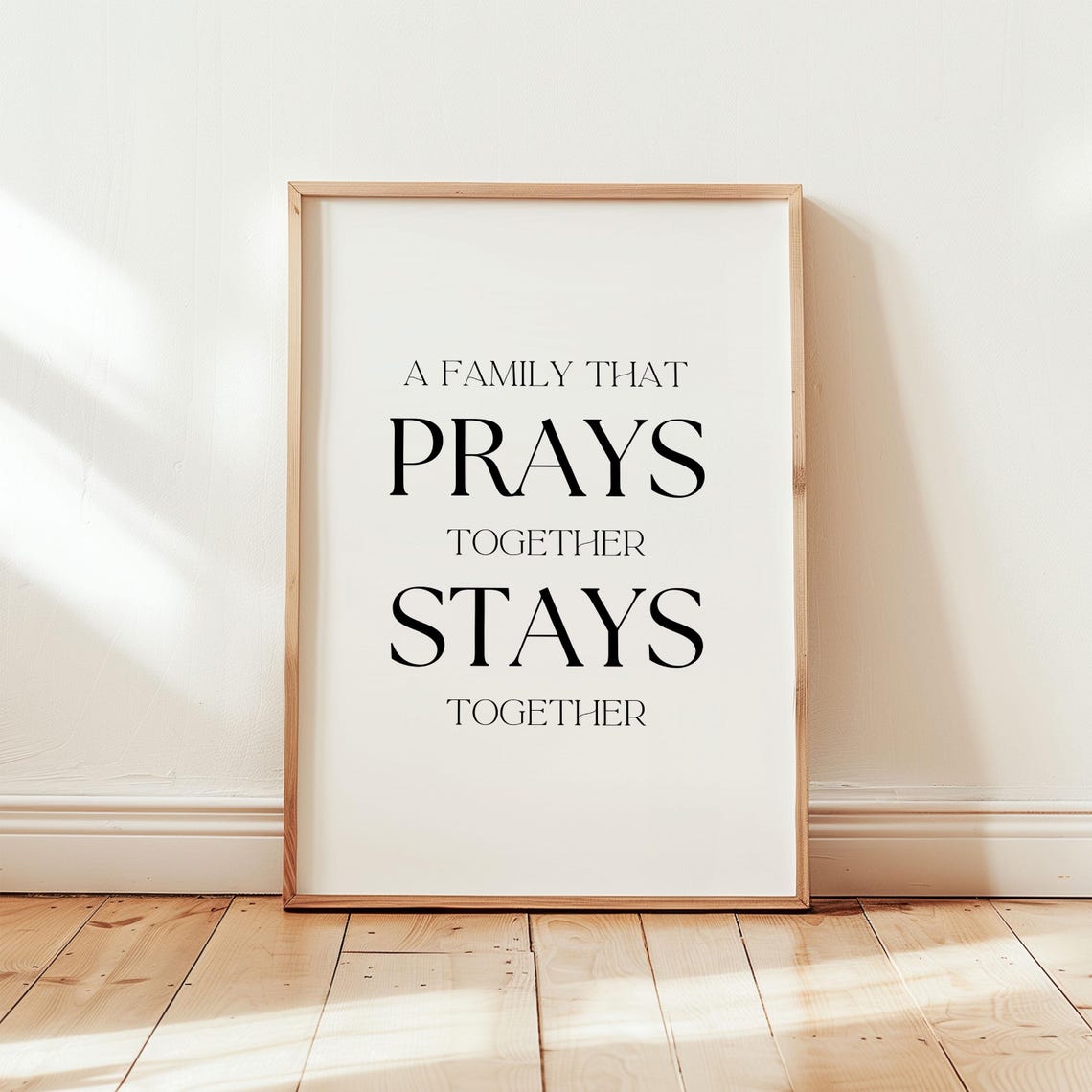 A Family That Prays Together Stays Together Christian Wall Art Christian Quote Wall Art Christian Home Decor Living Room Art