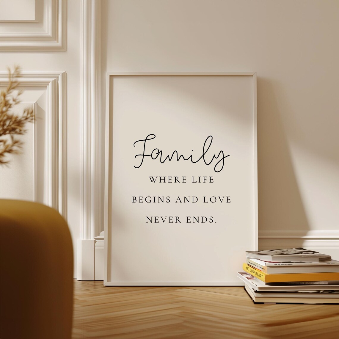 Family Where Life Begins Love Never Ends Quote Art
