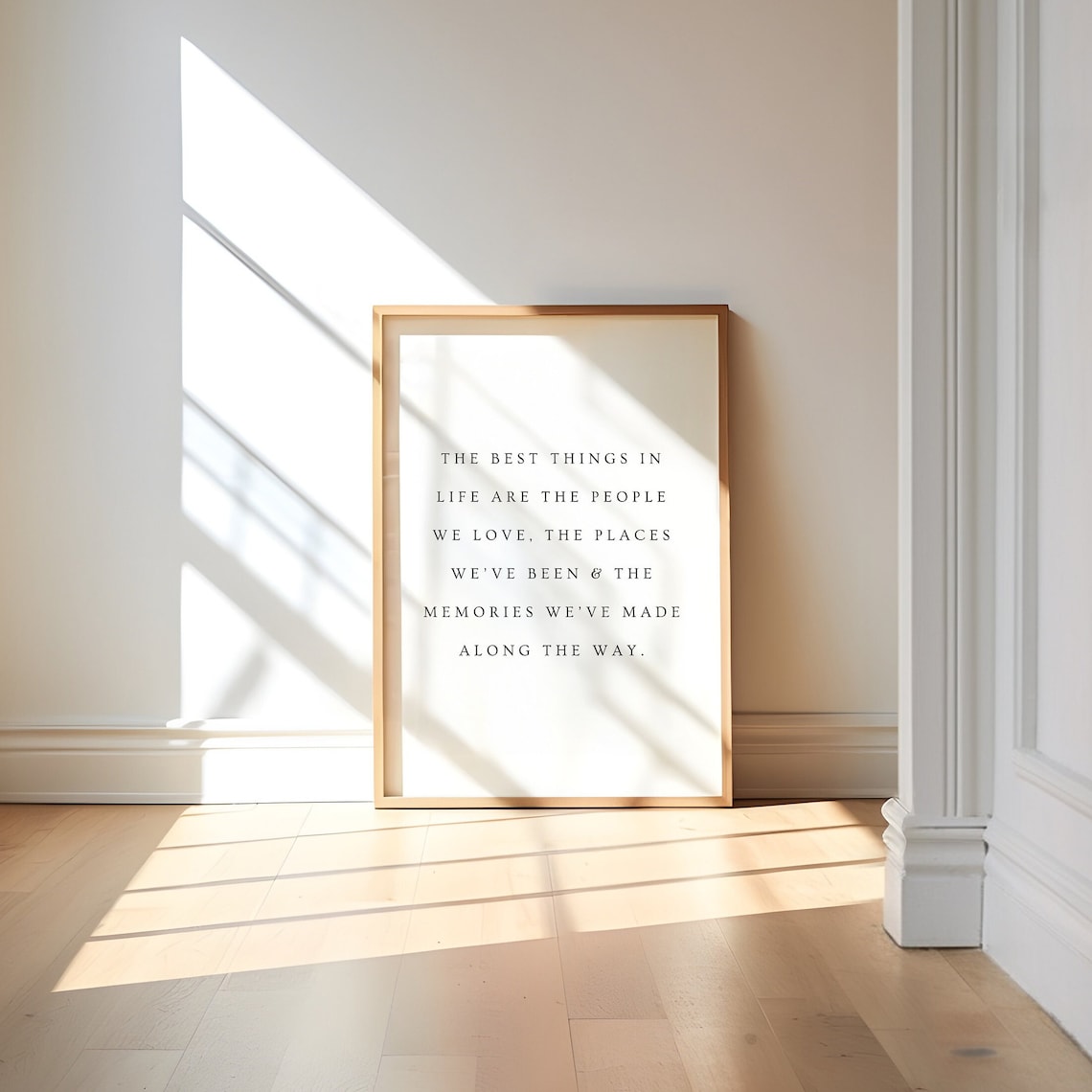 The Best Things in Life People Places Memories Minimalist Quote Poster
