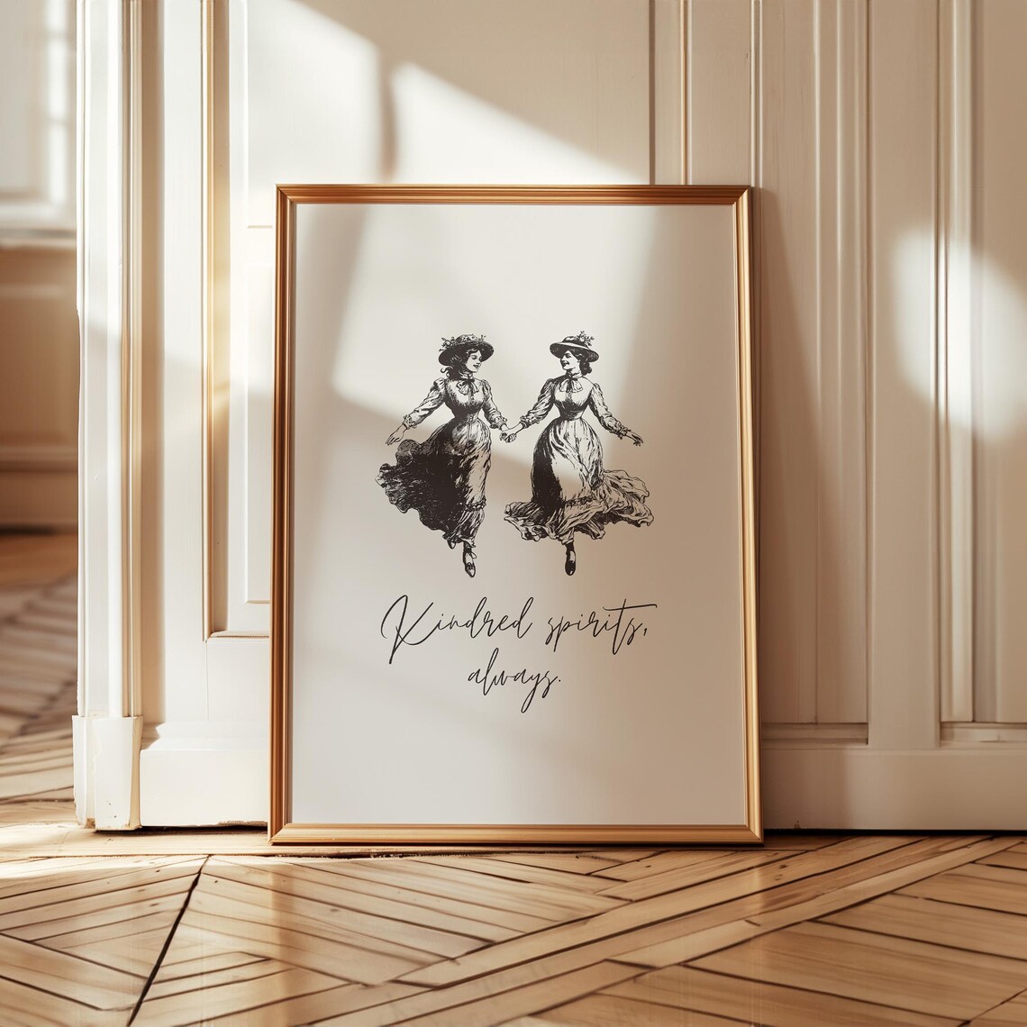 Kindred Spirits Always Vintage Best Friend Illustration Friendship Poster - Image 2